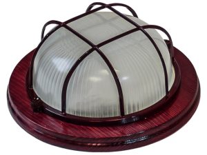 Светильник круг/вишня/решетка, 60Вт, IP54 (НБО 03-60-032) Юпитер