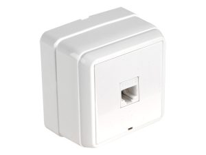 Розетка компьютерная 1хRJ45 (Cat5e, открытая) белая, BRON, MUTLUSAN