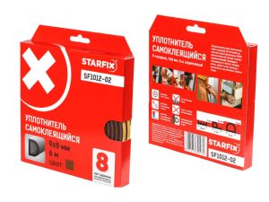 Уплотнитель «D» коричневый  9х8мм 6м (сдвоенный профиль 2х3м) STARFIX
