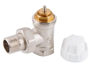 Кран вентильный угловой 1/2″ вн.-нар. для радиатора под термоголову, AV Engineering