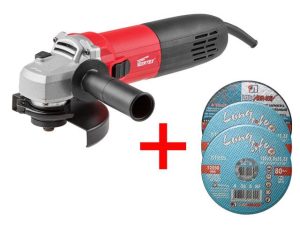 Одноручная углошлифмашина WORTEX AG 1213-3 E в кор.+ АКЦИЯ! 2 отр. и 1 обдир. круг в подарок!