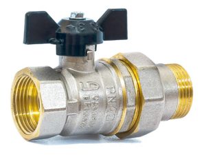 Кран шаровый 1/2″ нар.-вн. бабочка (со сгоном) PN40, LD