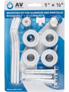 Комплект для монтажа алюминиевых и биметаллических радиаторов 1″ 1/2″, 3-кронштейна, AV Engineering