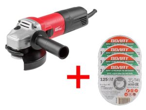 Одноручная углошлифмашина WORTEX AG 1210-1 в кор. + АКЦИЯ! 4 отр. круга ВОЛАТ в подарок!