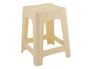 Табурет квадратный Rattan, сливочный, INGREEN