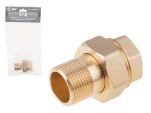 Американка прямая 1/2″ вн.-нар., AV Engineering (инд. упак.)