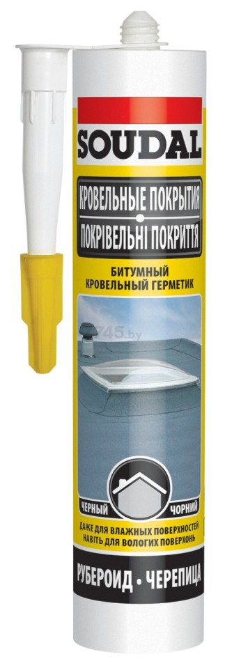 Герметик кровельный битумный «Soudal» КРОВЕЛЬНЫЕ ПОКРЫТИЯ черный 280 мл