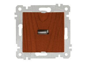 Розетка 1-ая USB (скрытая, без рамки) вишня, RITA, MUTLUSAN