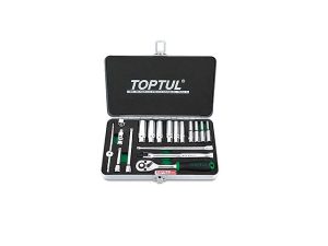 Набор головок 1/4″ 4-13мм 18предм. 6гр. метал. кейс  TOPTUL