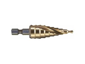 Сверло ступенчатое HSS TiN с спиральным желобком, 4-20, 1/4″