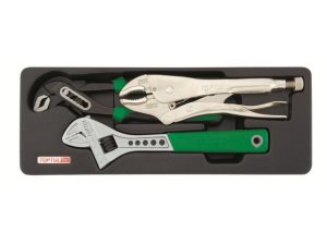 Набор-сет плоскогубцы перест., зажим, ключ разводн. 10″ 136х364мм TOPTUL