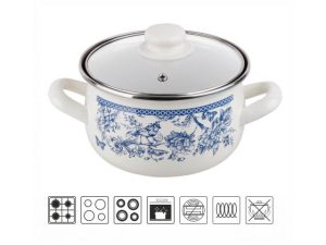 Кастрюля стальная эмалированная, 3.8 л, серия Мон Жардин, PERFECTO LINEA