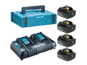 Комплект аккумулятор LXT 18.0 В BL1850B 4 шт. + зарядное устройство DC18RD в кейсе
