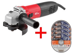 Одноручная углошлифмашина WORTEX AG 1213-3 E в кор. + АКЦИЯ! 4 отр. круга GEPARD в подарок!