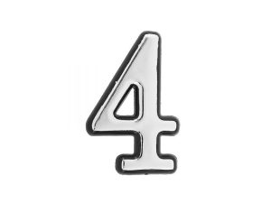 Цифра дверная АЛЛЮР пластик «4» хром