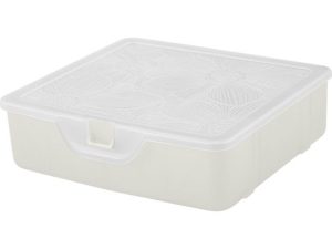 Органайзер для хранения мелочей с разделителями Fiori Orchid S, 14×13.5х4.1 см, белое облако, BRANQ