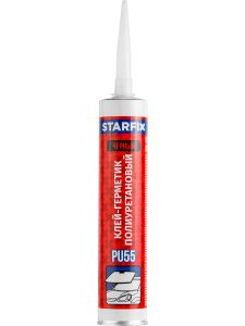 Клей-герметик полиуретановый PU55 STARFIX, черный 300 мл