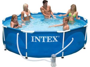 Каркасный бассейн Metal Frame, круглый, 305х76 см + фильтр-насос 220 В, INTEX