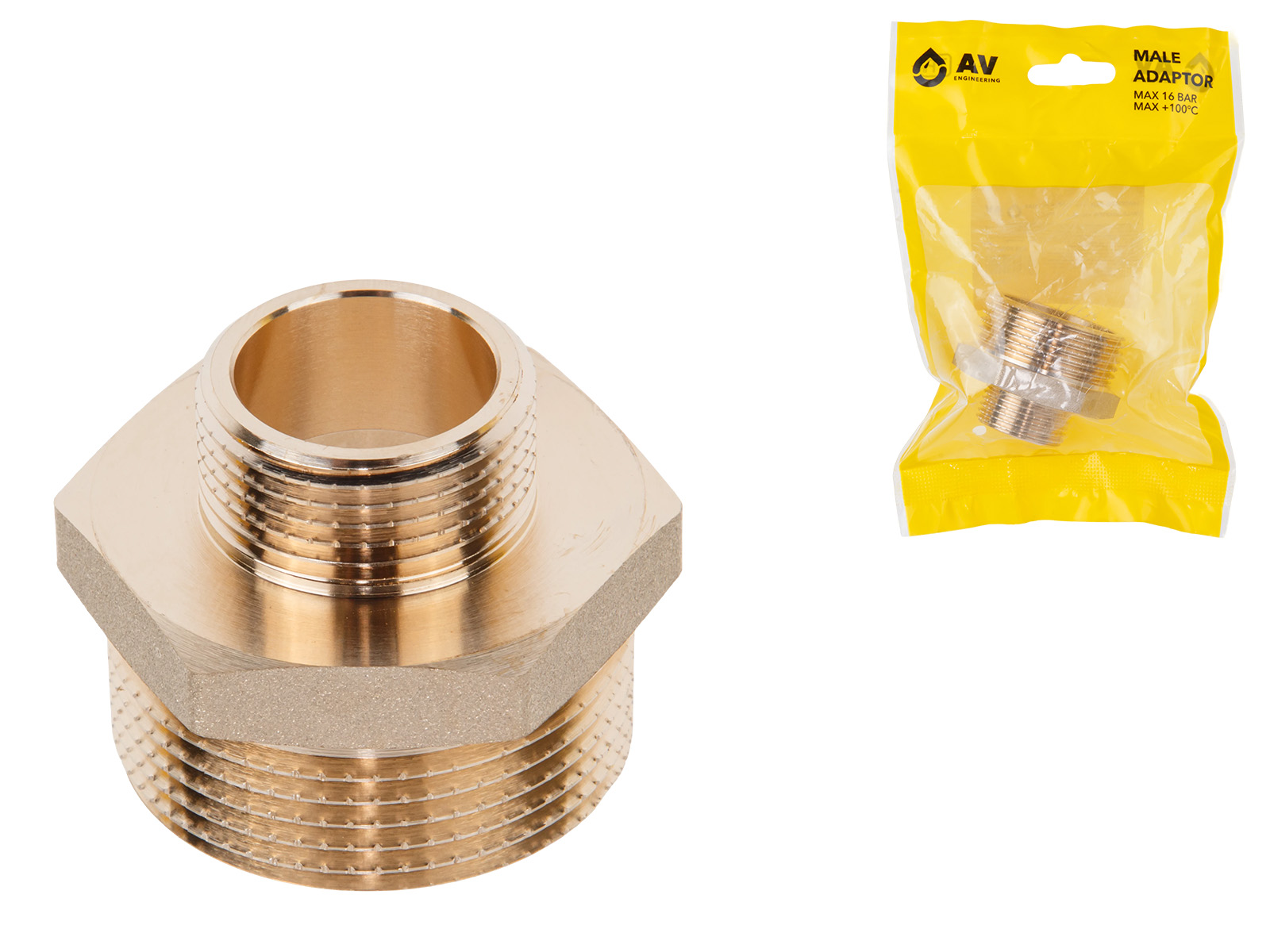 Ниппель ред. 1 1/4″ нар. х 3/4″ нар., AV Engineering (инд. упак.)