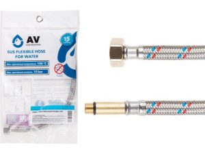 Подводка гибкая, SUS, иголка м10 длинная — гайка 1/2″ 150 см AV Engineering
