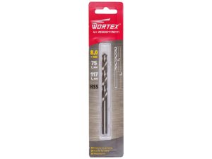 Сверло по металлу ц/х 8.0х75х117 мм HSS WORTEX
