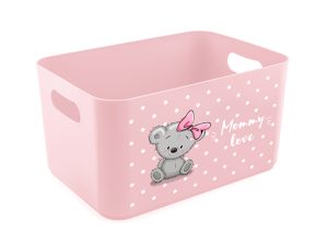 Корзина для детских игрушек Mommy love (Мамми лав) 2,4 л, нежно-розовый, BEROSSI