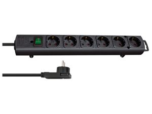 Удлинитель 2м (6 роз., 3.3кВт, с/з, выкл., ПВС) черный Brennenstuhl Comfort-Line
