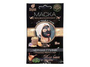 Глина косметическая для лица и тела, маска чёрная, с минералами Мёртвого моря, 30 мл,»Банные штучки»