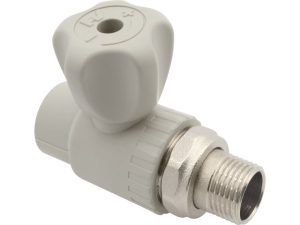 Кран шар. ПП для радиатора 20х1/2″, сер. FV Plast