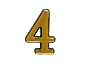 Цифра дверная АЛЛЮР БОЛЬШАЯ пластик «4» золото