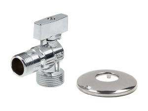 Кран шаровый угловой 1/2″ нар.х 3/4″ нар. для стир. машины ХРОМ., AV Engineering