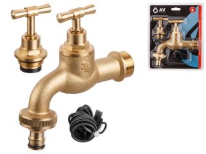 Кран водоразборный 3/4″ нар. настенный со штуцером, AV Engineering