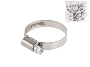 Хомут червячный 32-50 мм, нерж.сталь (W2) (25 шт в пакете) STARFIX