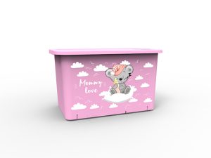 Контейнер для игрушек Mommy love (Мамми лав) 15,7 л, нежно-розовый, BEROSSI