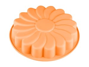 Форма для выпечки, силиконовая, ромашка, 23.5 х 5 см, персиковая, PERFECTO LINEA
