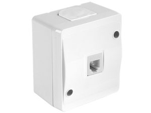 Розетка компьютерная 1хRJ45 (Cat5e, открытая) белая, NEMLIYER, MUTLUSAN