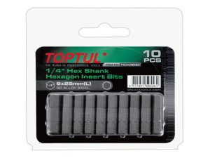 Насадка шестигранник 3мм 1/4″ 10шт блистер TOPTUL