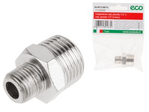 Соединение нар. резьба 1/2″ х нар. резьба 1/4″ (сталь) ECO