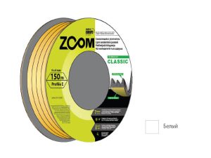 Уплотнитель «E» белый 9×4 мм сдвоенный профиль (2х75м) ZOOM CLASSIC