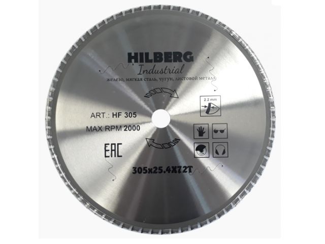 Диск пильный 305×25,4 мм 72 зуб.по металлу Hilberg Industrial