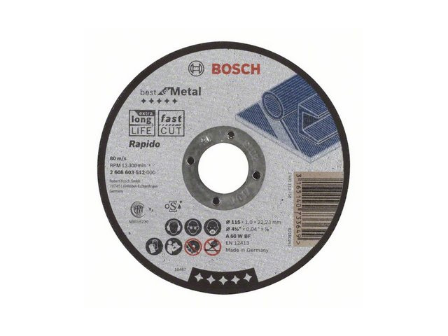 Круг отрезной 115х1.0×22.2 мм для металла Best BOSCH