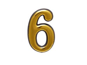 Цифра дверная АЛЛЮР пластик «6» золото