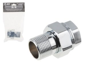 Американка прямая 3/4″ вн.-нар. ХРОМ, AV Engineering (инд. упак.)