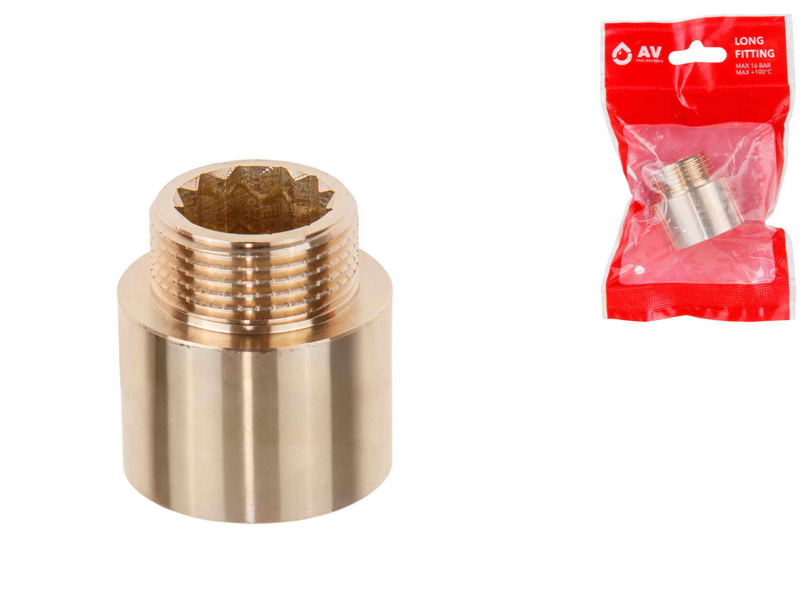 Удлинитель 3/4″ вн.-нар. х 20 мм, AV Engineering (инд. упак.)