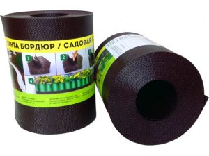 Лента бордюр садовая/газонная «Классика» (9м, h10см, корич.)