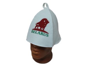 Шапка для бани «Зубр «Belarus»  ТМ»Бацькина баня» из войлока