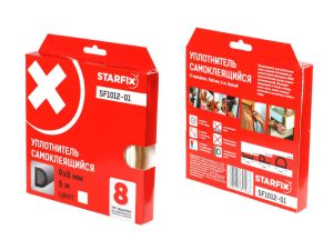Уплотнитель «D» белый  9х8мм 6м (сдвоенный профиль 2х3м) STARFIX