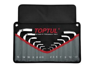 Набор ключей шестигр. 2-19мм 14шт (черное полотно) TOPTUL
