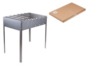 Мангал сборный «Стандарт» с шампурами в г/карт.кор. (500х300 х500х0,7толщ., 6 шамп.), PERFECTO LINEA