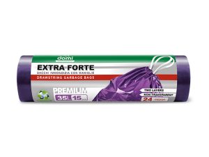 Пакеты для мусора 35л/15шт c затяжкой DOMI